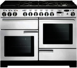 RANGEMASTER  Professional Deluxe 110 Dual Fuel Range Cooker - White & Chrome